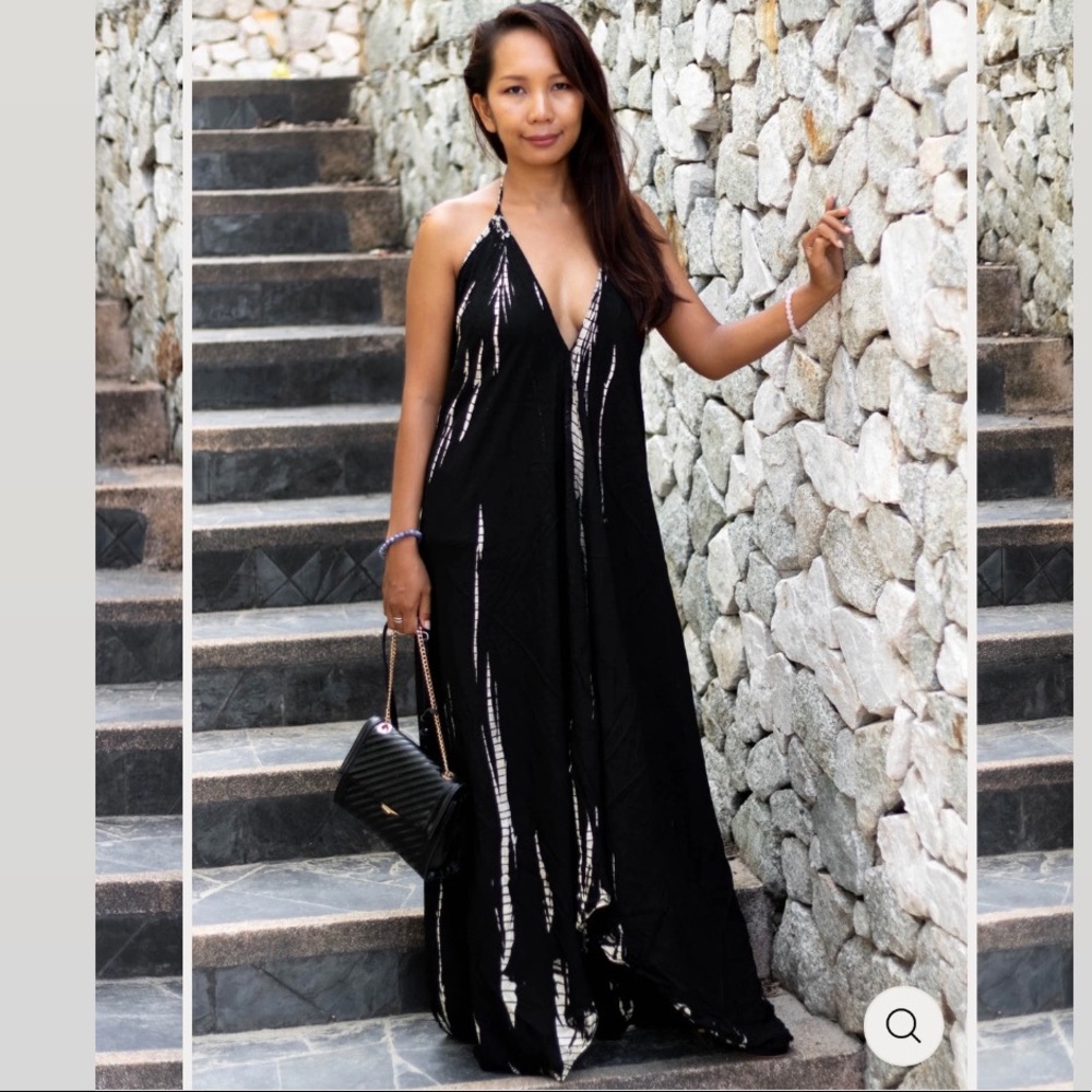 Tie Dyed Maxi Dress Black